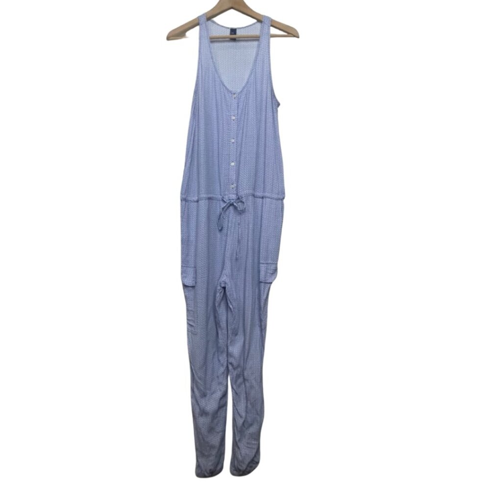 GAP | Women's Blue & Red Geometric Print Jogger Style Jumpsuit | Size M